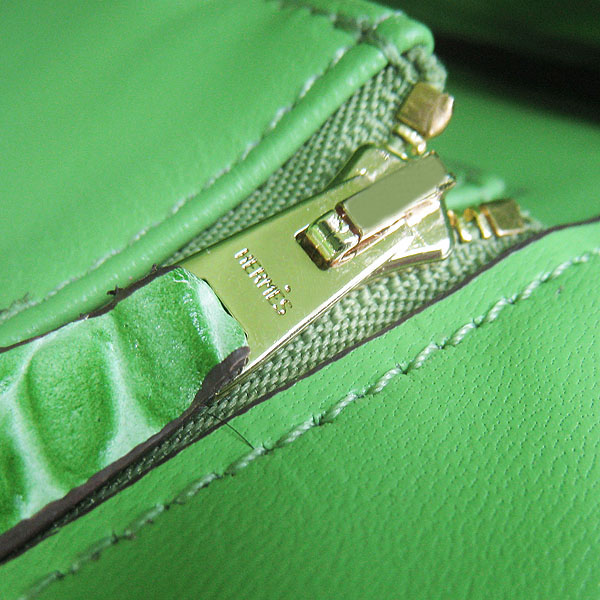 Replica Hermes Birkin 30CM Crocodile Head Veins Bag Green 6088 On Sale